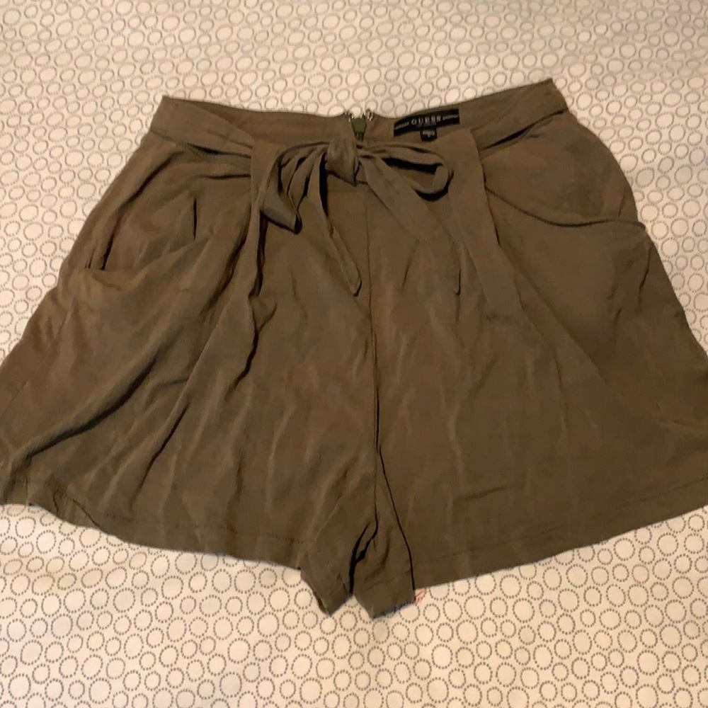 Guess army green shorts in size 6